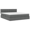 vidaXL Bett mit Stauraum und LED mit LED Dunkelgrau 160 x 200 cm Stoff