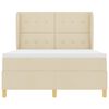 vidaXL Boxspringbett mit Matratze Dunkelgrau 90x190 cm Creme Stoff