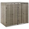 vidaXL M&uuml;lltonnenbox f&uuml;r 2 Tonnen Grau 140x80x117 cm Poly Rattan