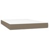 vidaXL Boxspringbett mit Matratze & LED Taupe 140x200 cm Stoff