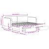 vidaXL Tagesbett Ausziehbar mit Schubladen Dunkelgrau 100x200 cm Stoff