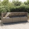 vidaXL 3-tlg. Garten-Lounge-Set mit Kissen Grau Poly Rattan
