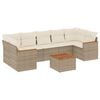 vidaXL 8-tlg. Garten-Sofagarnitur mit Kissen Beige Poly Rattan