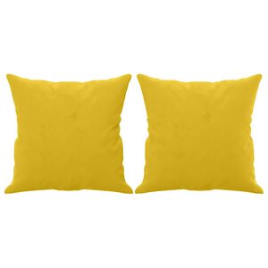 vidaXL Zierkissen 2 Stk. Gelb 40x40 cm Samt
