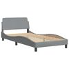 vidaXL Bett mit Matratze "Hvar" Hellgrau 100x200 cm Stoff