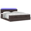 vidaXL Ottoman-Bett mit Matratzen & LEDs Dunkelbraun 200x200 cm Stoff
