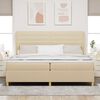 vidaXL Boxspringbett mit Matratze Creme 200 x 200 cm Stoff