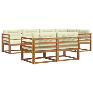 vidaXL Outdoor-Sofagarnitur mit Kissen 7 pcs Natur und Creme