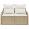 vidaXL Gartensofa Beige 121 x 62 x 69cm Poly-Rattan