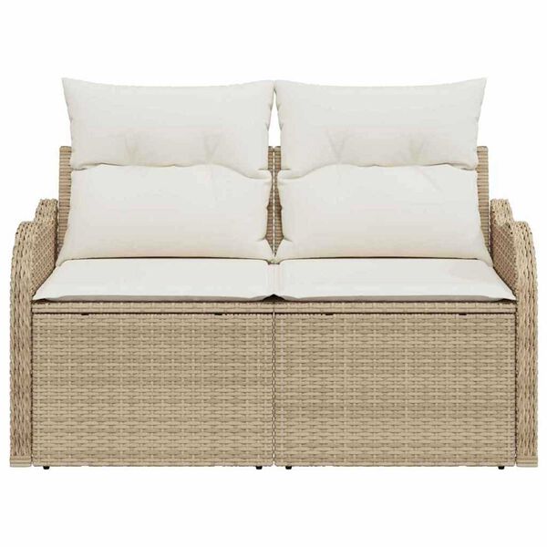 vidaXL Gartensofa Beige 121 x 62 x 69cm Poly-Rattan