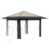 vidaXL Gazebo ohne Seitenwand 3,3 x 3,3 m Creme und Anthrazit