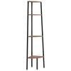 vidaXL 4-st&ouml;ckiges Eckregal Dunkelbraun und Schwarz 45,5 x 31,5 x 150 cm
