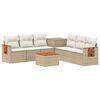 vidaXL Sofa Set 8 stk. Beige und Cremewei&szlig; Polyrattan und Stahl