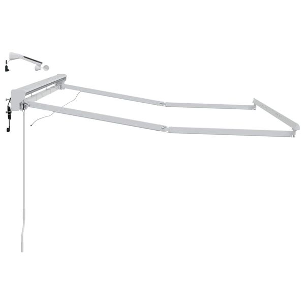 vidaXL Elektrische Markisenrahmen mit LEDs Wei&szlig; 2,5 x 2 m Aluminium