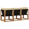 vidaXL Outdoor Mittel- und Ecksofa mit Kissen 3 St&uuml;ck Natur