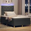 vidaXL LED Boxspringbett mit Matratze Dunkelgrau 120 x 190 cm Stoff
