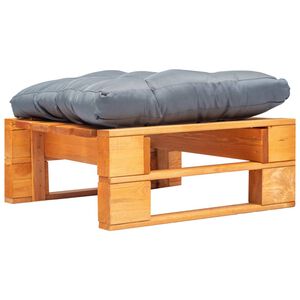vidaXL Paletten-Ottomane mit Kissen in Grau Holz Honigbraun