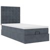 vidaXL Ottoman-Bett mit Matratzen & LEDs Dunkelgrau 90x200 cm Samt