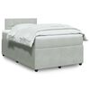 vidaXL Boxspringbett mit Matratze Hellgrau 120x200 cm Samt
