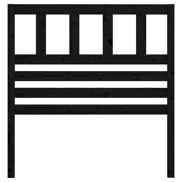 vidaXL Kopfteil Schwarz 106x4x100 cm Massivholz Kiefer