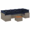 vidaXL 8-tlg. Garten-Sofagarnitur mit Kissen Grau Poly Rattan