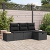 vidaXL Gartensofa-set mit Kissen 4 pcs Schwarz Poly-Rattan