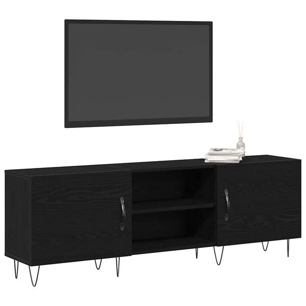 vidaXL TV-Schrankset Schwarz Eichen-Optik 150 x 30 x 50 cm