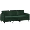 vidaXL 3-Sitzer-Sofa mit Hocker Dunkelgr&uuml;n 180 cm Samt