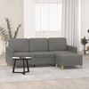 vidaXL 3-Sitzer-Sofa mit Hocker Dunkelgrau 180 cm Stoff