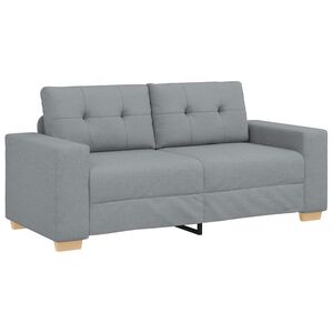 vidaXL Zweisitzer-Sofa Hellgrau 180x77x82 cm Stoff