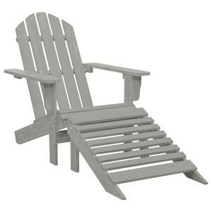 vidaXL Gartensessel mit Fu&szlig;st&uuml;tze Holz Grau