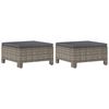 vidaXL 6-tlg. Garten-Lounge-Set mit Kissen Grau Poly Rattan