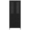 vidaXL Highboard 2 pcs Schwarz Eichen-Optik Holzwerkstoff