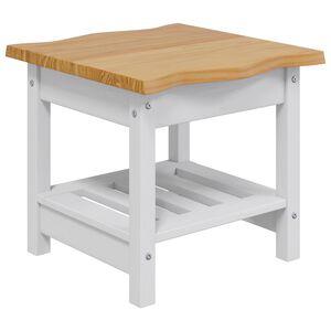 VidaXL Beistelltisch EKAI Wei&szlig; 50 x 50 x 45,5 cm Massives Kiefernholz