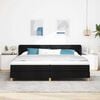 vidaXL Boxspringbett mit Matratze Schwarz 200 x 200 cm Stoff