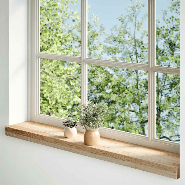 vidaXL Fensterb&auml;nke 2 Stk. Unbehandelt 80x15x2 cm Massivholz Eiche
