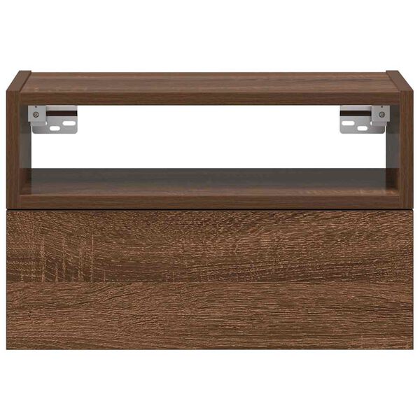vidaXL Wand-Nachttisch Braun Eichen-Optik 45x26x28,5 cm