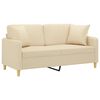 vidaXL 2-Sitzer-Sofa mit Zierkissen Creme 140 cm Stoff