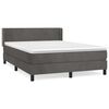 vidaXL Boxspringbett mit Matratze Dunkelgrau 140x200 cm Samt