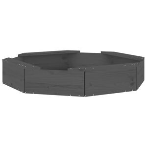 vidaXL Sandkasten mit Sitzen Grau Achteck Massivholz Kiefer