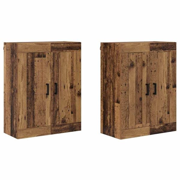 vidaXL Wandmontierter Schrank 2 pcs Altholz 69,5 x 34 x 90 cm