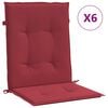 vidaXL Gartenstuhlauflagen f&uuml;r Niedriglehner 6 Stk. Weinrot 100x50x3cm