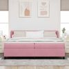 vidaXL Boxspringbett mit Matratze mit Kopfteil Rosa 200 x 200 cm Samt