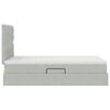 vidaXL Bett mit Stauraum und LED mit LED Hellgrau 120 x 190 cm Samt