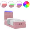 vidaXL Ottoman-Bett mit Matratzen & LEDs Rosa 100x200 cm Samt