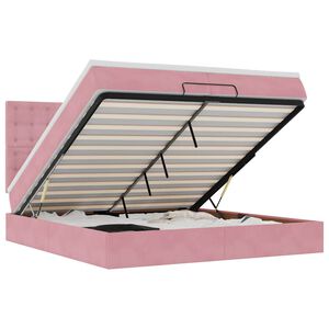 vidaXL Ottoman-Bett mit Matratzen Rosa 200x200 cm Samt