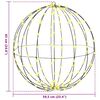 vidaXL Ball mit 192 LEDs Warmwei&szlig; 59,5 x 59,5 x 63 cm Metall
