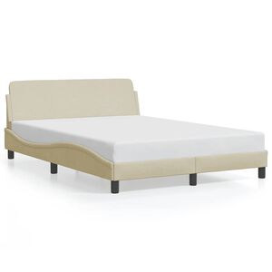 vidaXL Bettgestell "Dover" Creme 140x190 cm Stoff