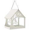 vidaXL H&auml;ngendes Vogelfutterhaus Stahl Wei&szlig;