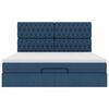vidaXL Ottoman-Bett mit Matratze Blau 160x200 cm Stoff